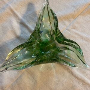 Elegant Green Glass Art Bowl